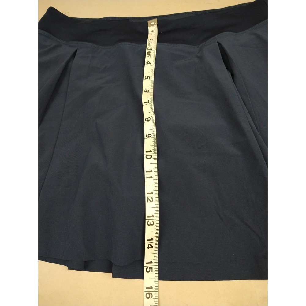 Nike Women's Athletic Navy Blue Golf Tennis Large‎ Skort Pull On Pockets - Picture 3 of 11